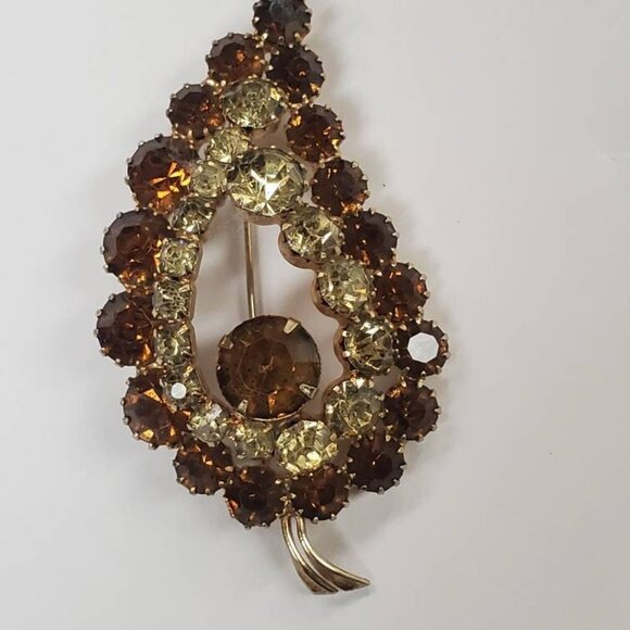 Vintage Continental Amber Topaz Brooch and Clip-on Set - Picture 3 of 10